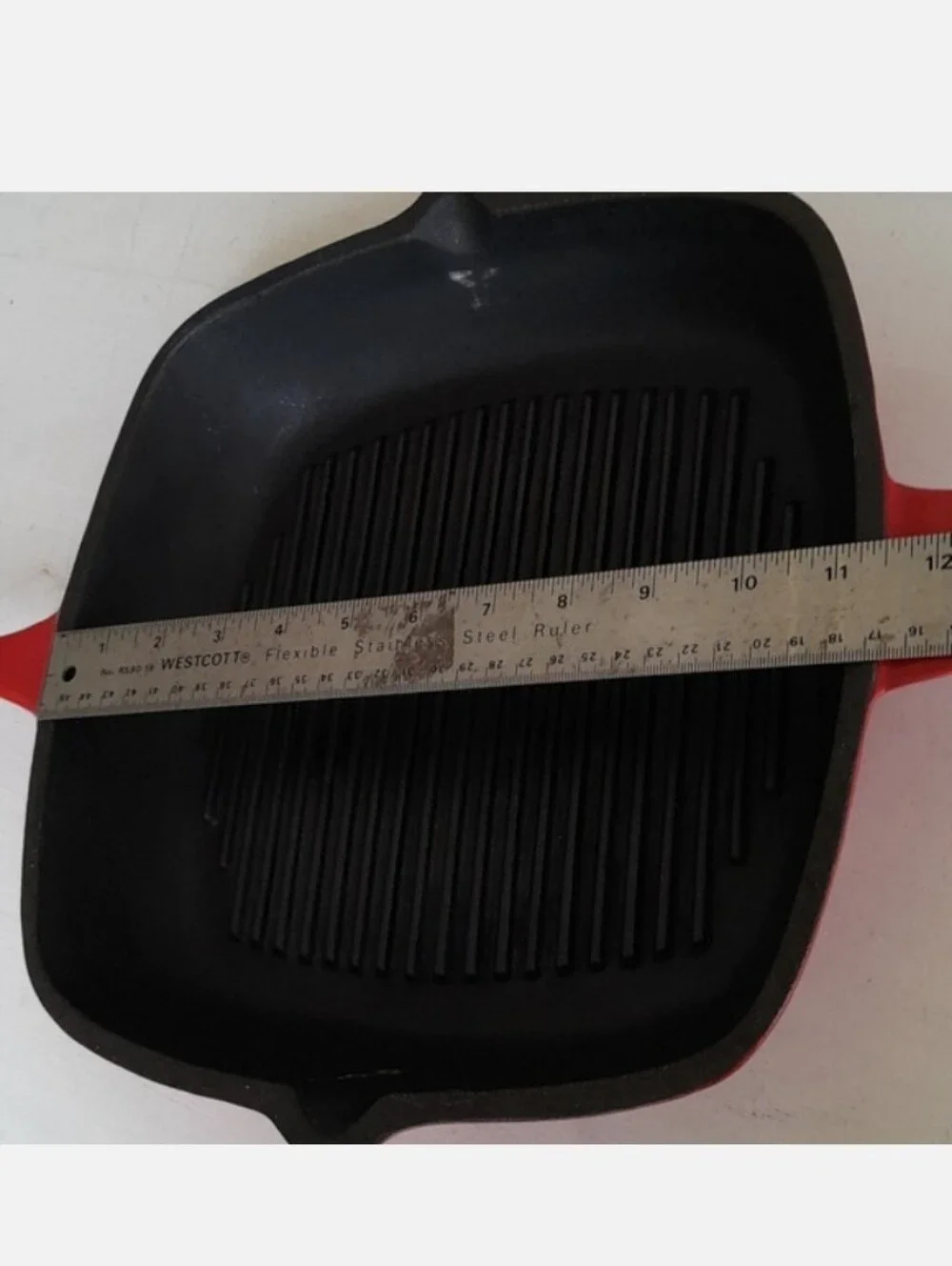 Martha Stewart Iron Cast Grill Pan Red